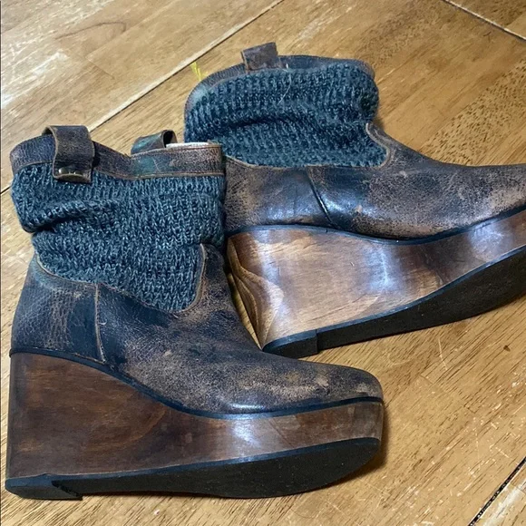 Distressed Brown Ankle Boots - Picture 3 of 8
